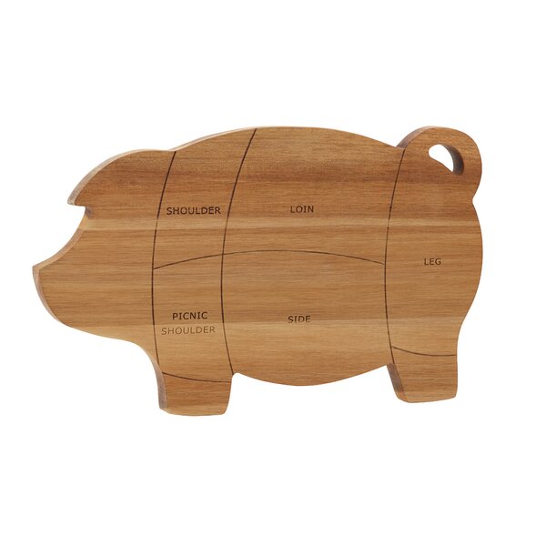 Paula Deen Wood Pantryware Pig Cutting Board 